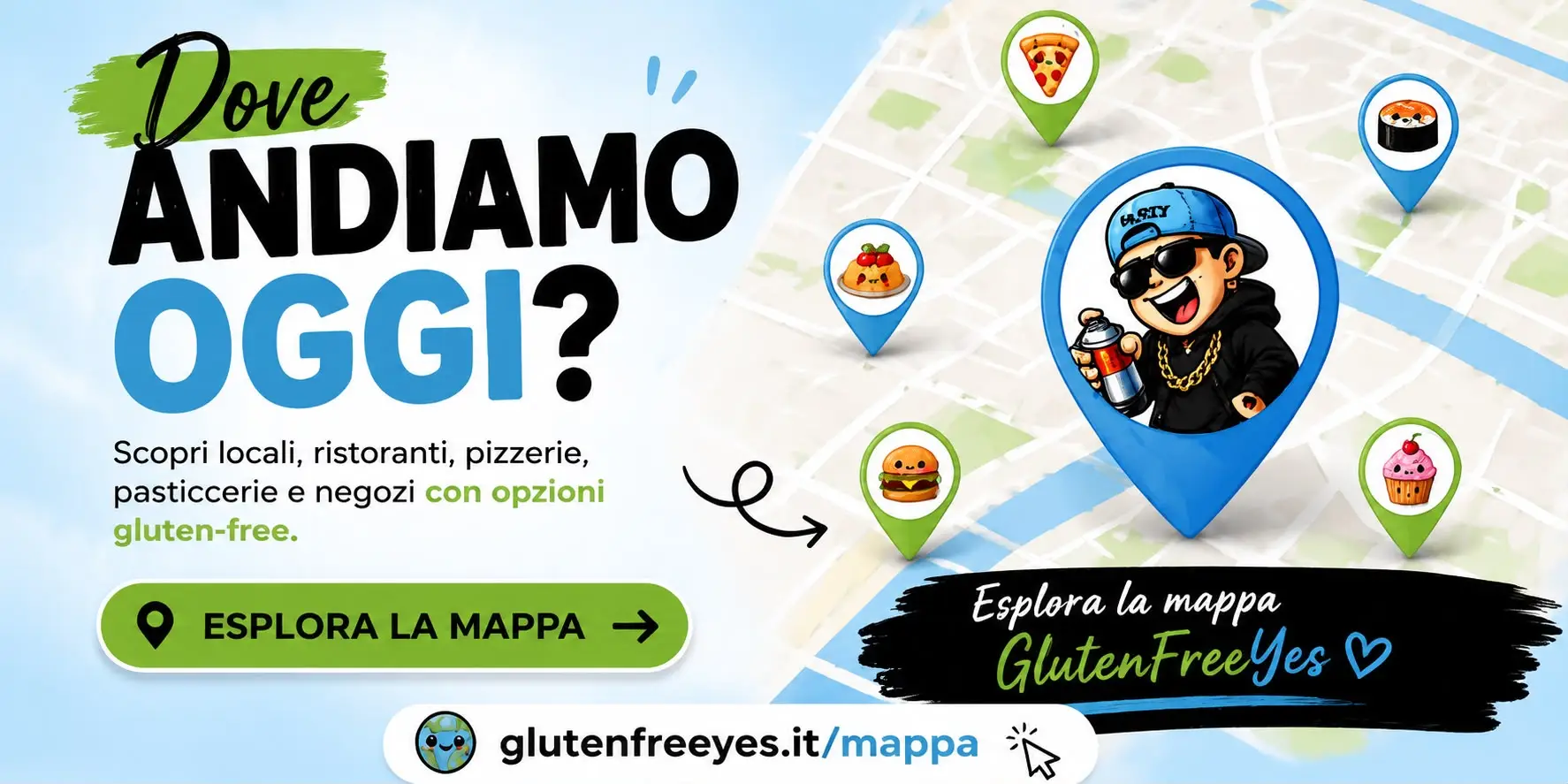 Mappa dei locali senza glutine di Glutenfreeyes
